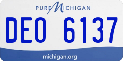 MI license plate DEO6137