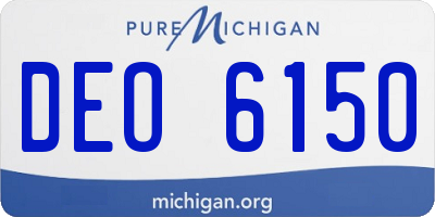 MI license plate DEO6150