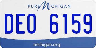 MI license plate DEO6159
