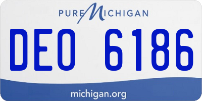 MI license plate DEO6186