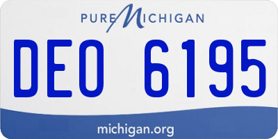 MI license plate DEO6195