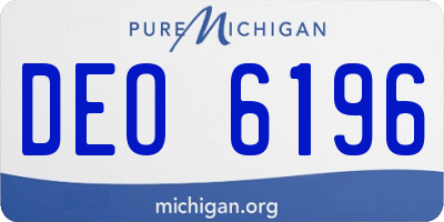MI license plate DEO6196