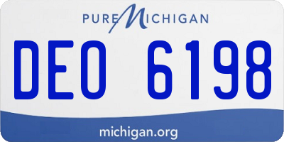 MI license plate DEO6198