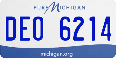 MI license plate DEO6214