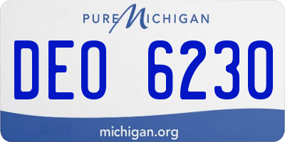 MI license plate DEO6230
