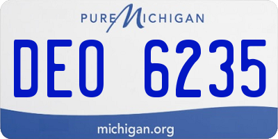 MI license plate DEO6235