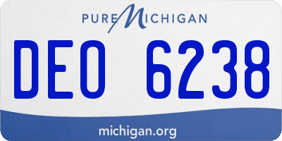 MI license plate DEO6238