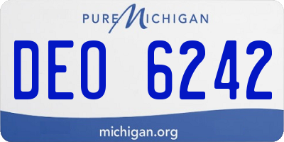 MI license plate DEO6242