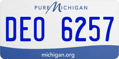 MI license plate DEO6257