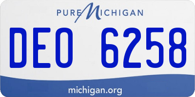 MI license plate DEO6258