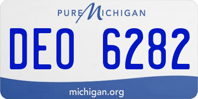 MI license plate DEO6282