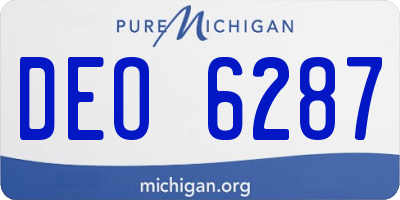 MI license plate DEO6287