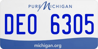 MI license plate DEO6305