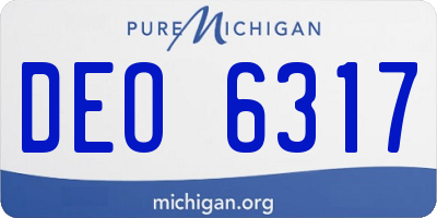 MI license plate DEO6317