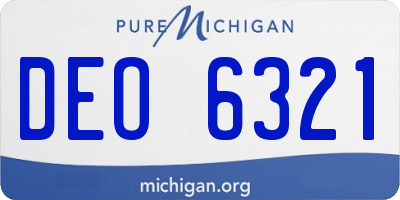 MI license plate DEO6321