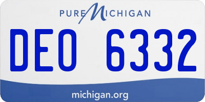 MI license plate DEO6332