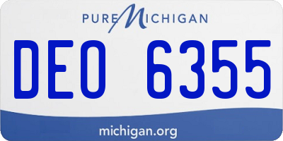 MI license plate DEO6355