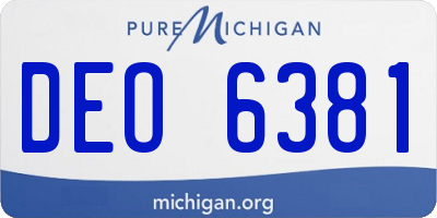 MI license plate DEO6381