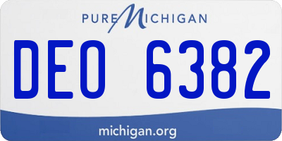 MI license plate DEO6382