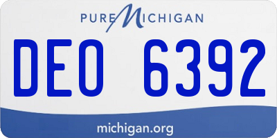 MI license plate DEO6392