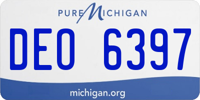 MI license plate DEO6397
