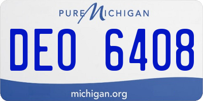MI license plate DEO6408