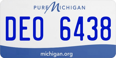 MI license plate DEO6438
