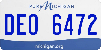 MI license plate DEO6472