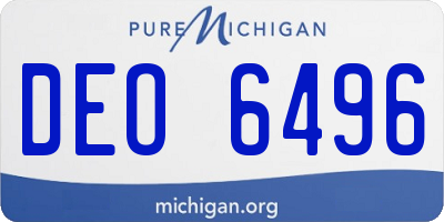MI license plate DEO6496