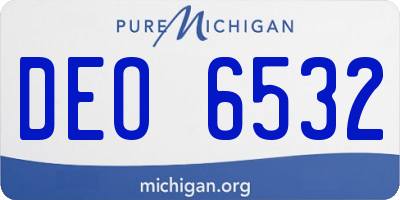 MI license plate DEO6532