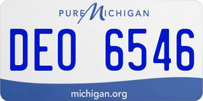 MI license plate DEO6546