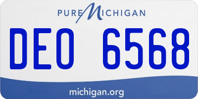MI license plate DEO6568