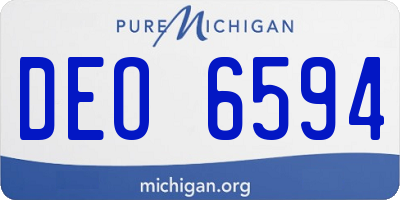 MI license plate DEO6594