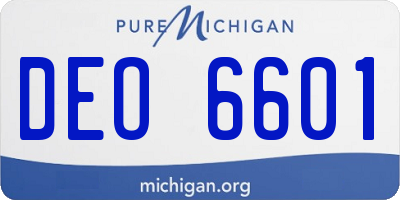 MI license plate DEO6601