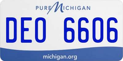 MI license plate DEO6606