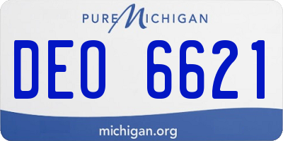 MI license plate DEO6621