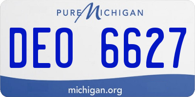 MI license plate DEO6627