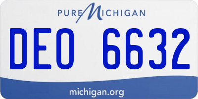 MI license plate DEO6632