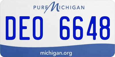 MI license plate DEO6648