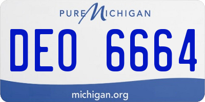 MI license plate DEO6664