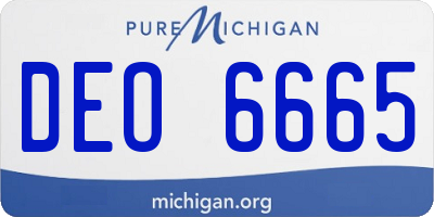 MI license plate DEO6665