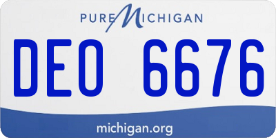 MI license plate DEO6676