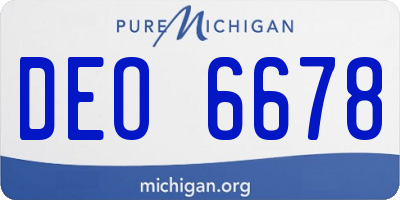 MI license plate DEO6678