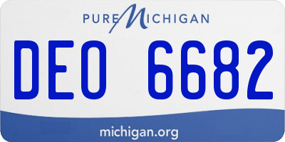 MI license plate DEO6682
