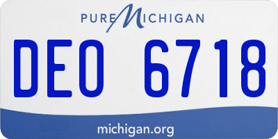 MI license plate DEO6718