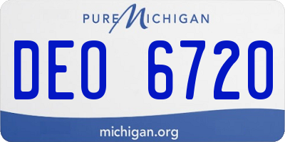 MI license plate DEO6720