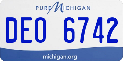 MI license plate DEO6742