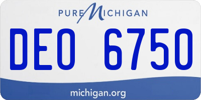 MI license plate DEO6750