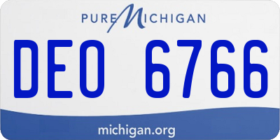 MI license plate DEO6766
