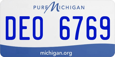 MI license plate DEO6769